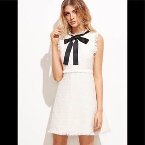 Shein Tweed Bow A-Line Dress